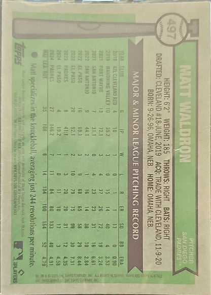 2025 Topps Heritage #497 Matt Waldron Chrome Refractor