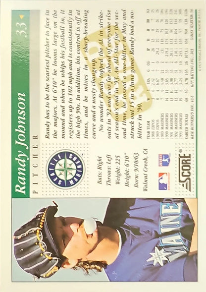1994 Score #33 Randy Johnson