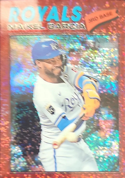 2026 Topps Heritage #84 Maikel Garcia Chrome Burgundy Sparkle Refractors