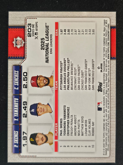 2026 Topps #203 National League Leaders ERA
