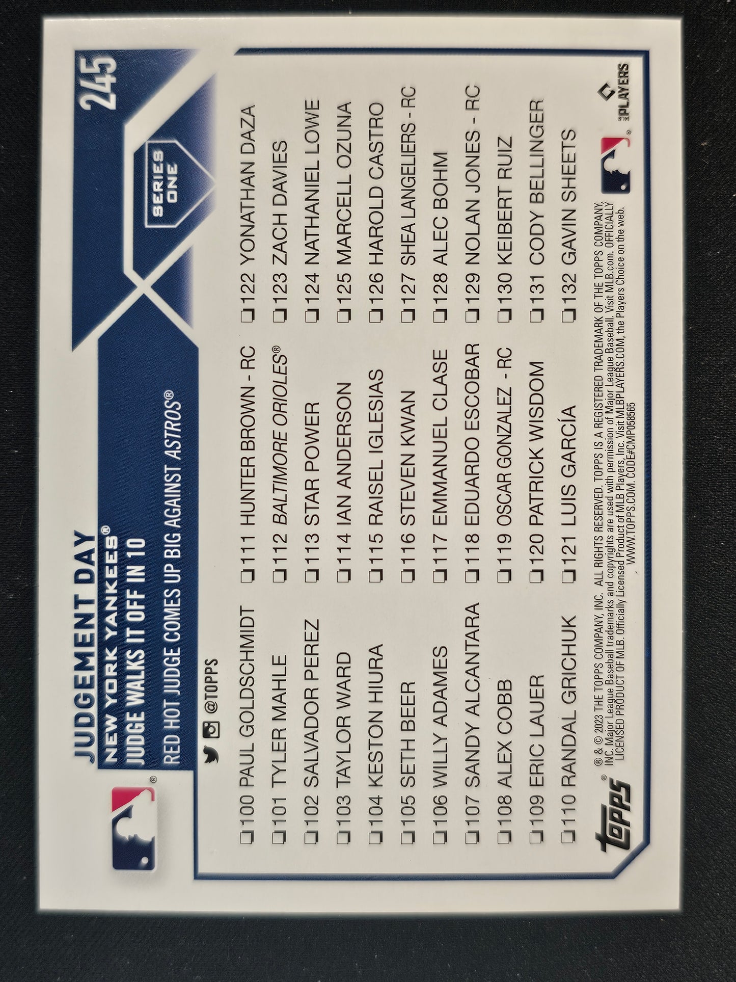 2023 Topps #245 Judgement Day