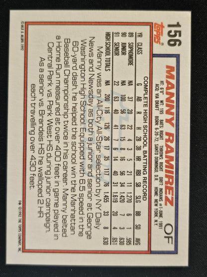 1992 Topps #156 Manny Ramirez