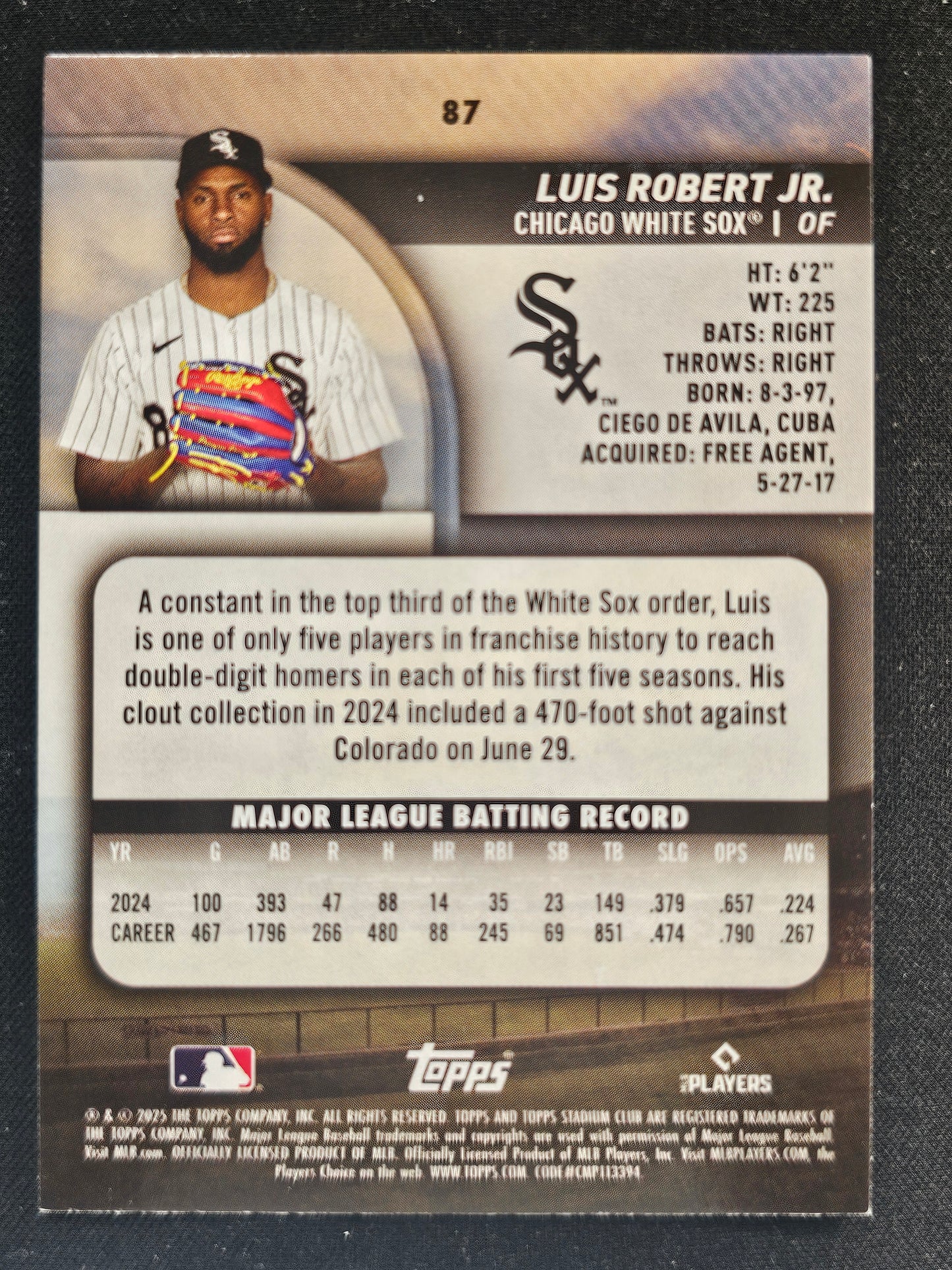 2025 Stadium Club #87 Luis Robert Jr.