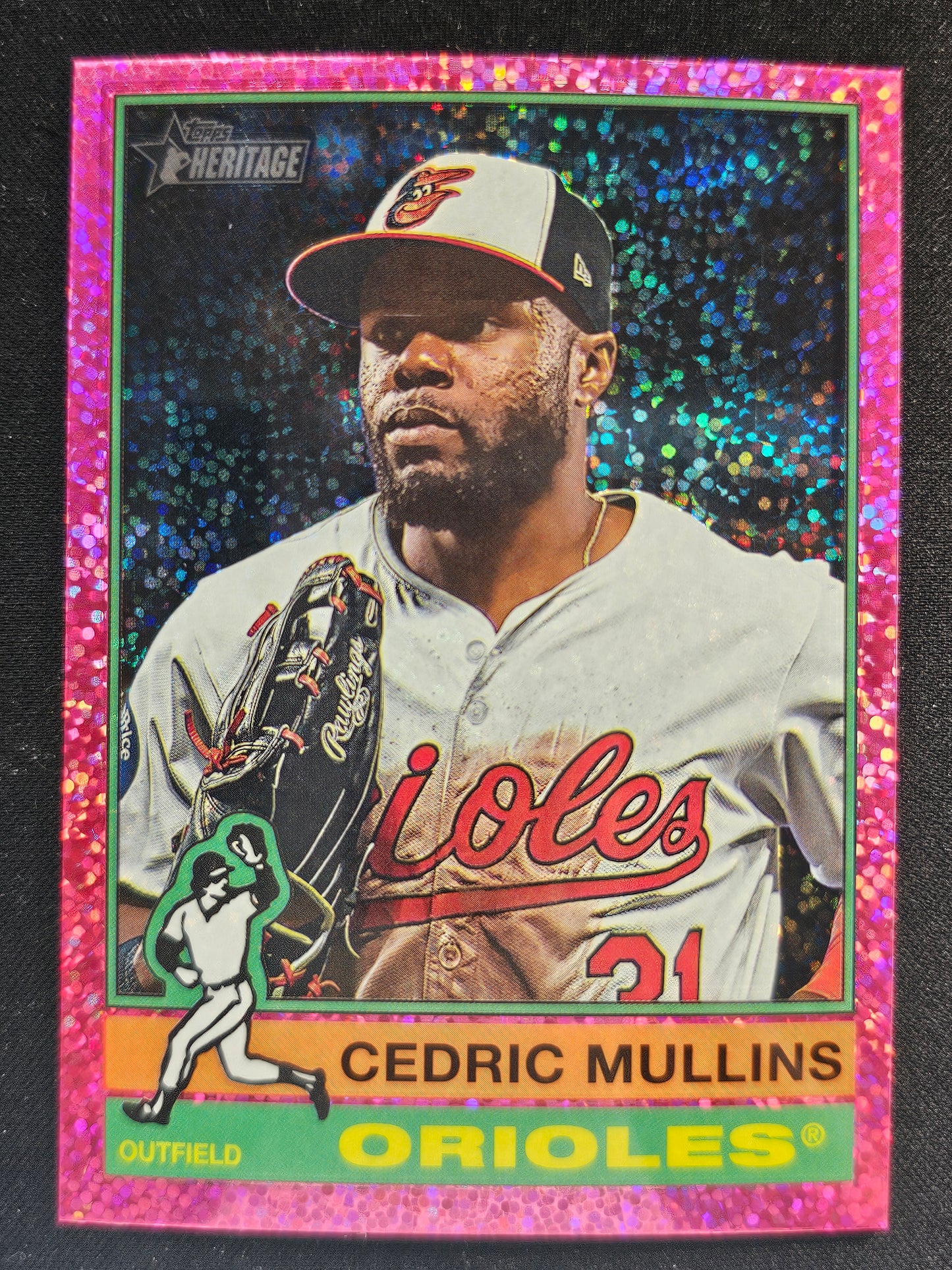 2025 Topps Heritage #166 Cedric Mullins Chrome Pink Sparkle Refractor