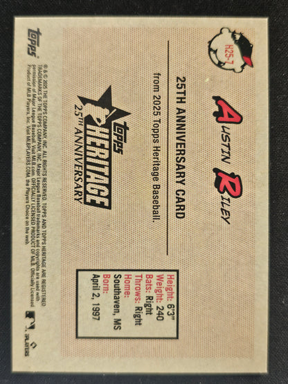 2025 Topps Heritage #H25-7 Austin Riley Heritage 25th Anniversary