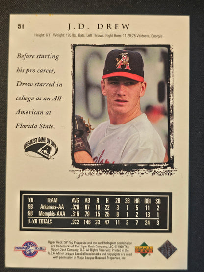 1999 SP Top Prospects #51 J.D. Drew