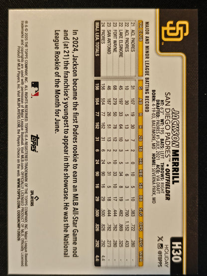 2025 Topps Holiday #H30 Jackson Merrill