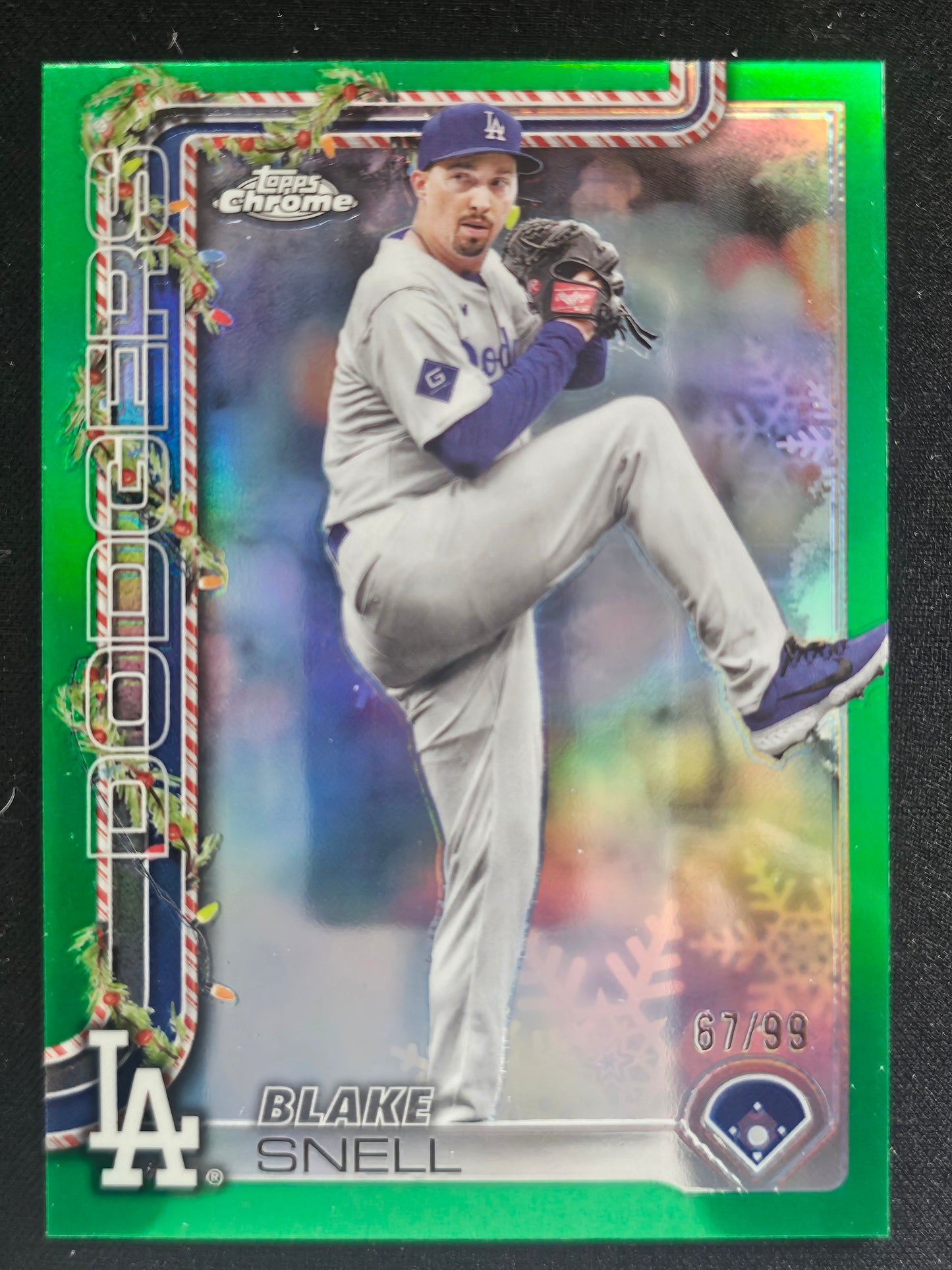 2025 Topps Holiday #HC135 Blake Snell Chrome Green Refractors #/99