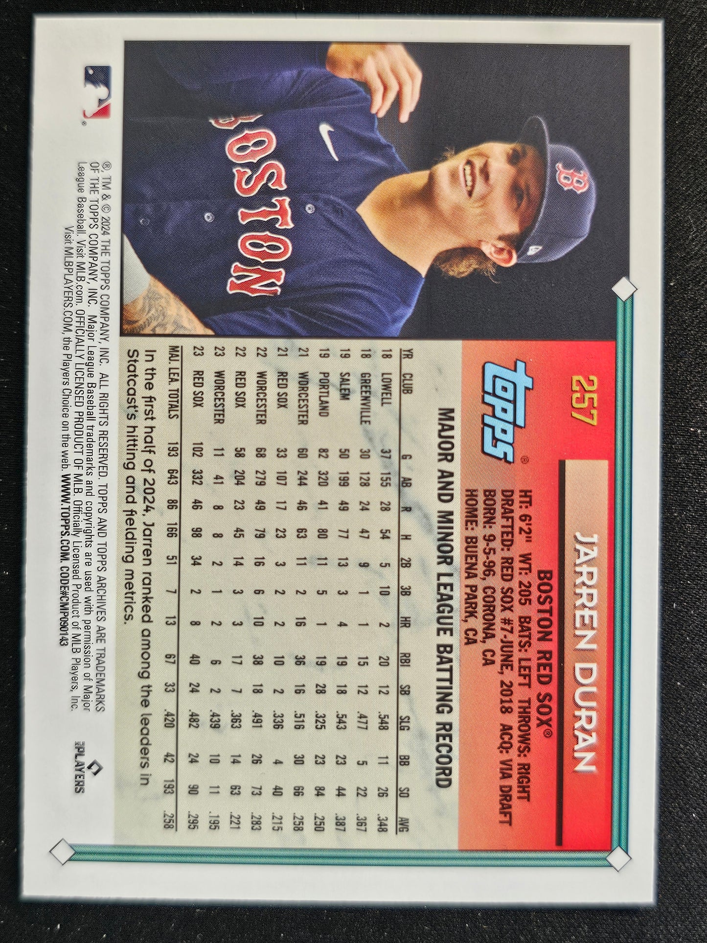 2024 Topps Archives #257 Jarren Duran