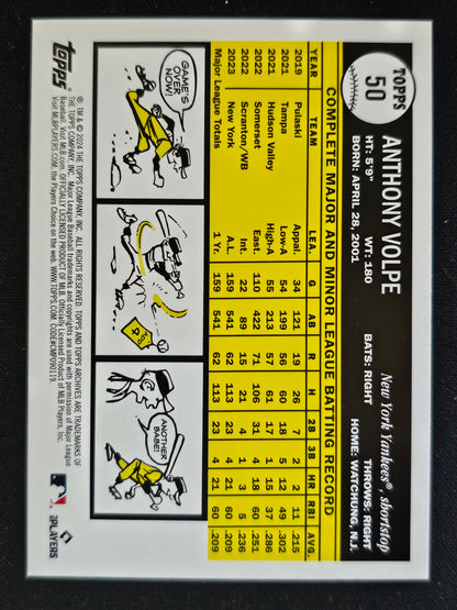 2024 Topps Archives #50 Anthony Volpe Black Foilboard