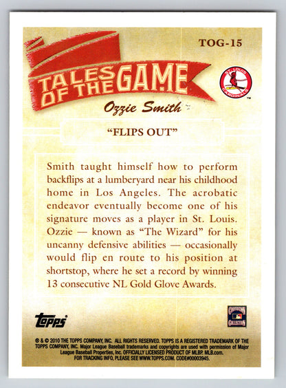 2010 Topps #TOG-15 Ozzie Smith "Flips Out" Tales of the Game