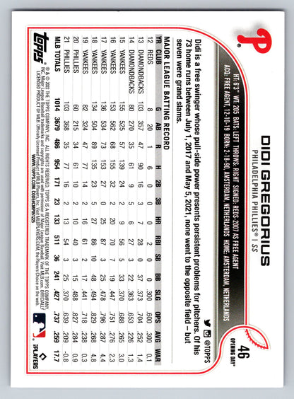 2022 Topps #44 Didi Gregorius Purple