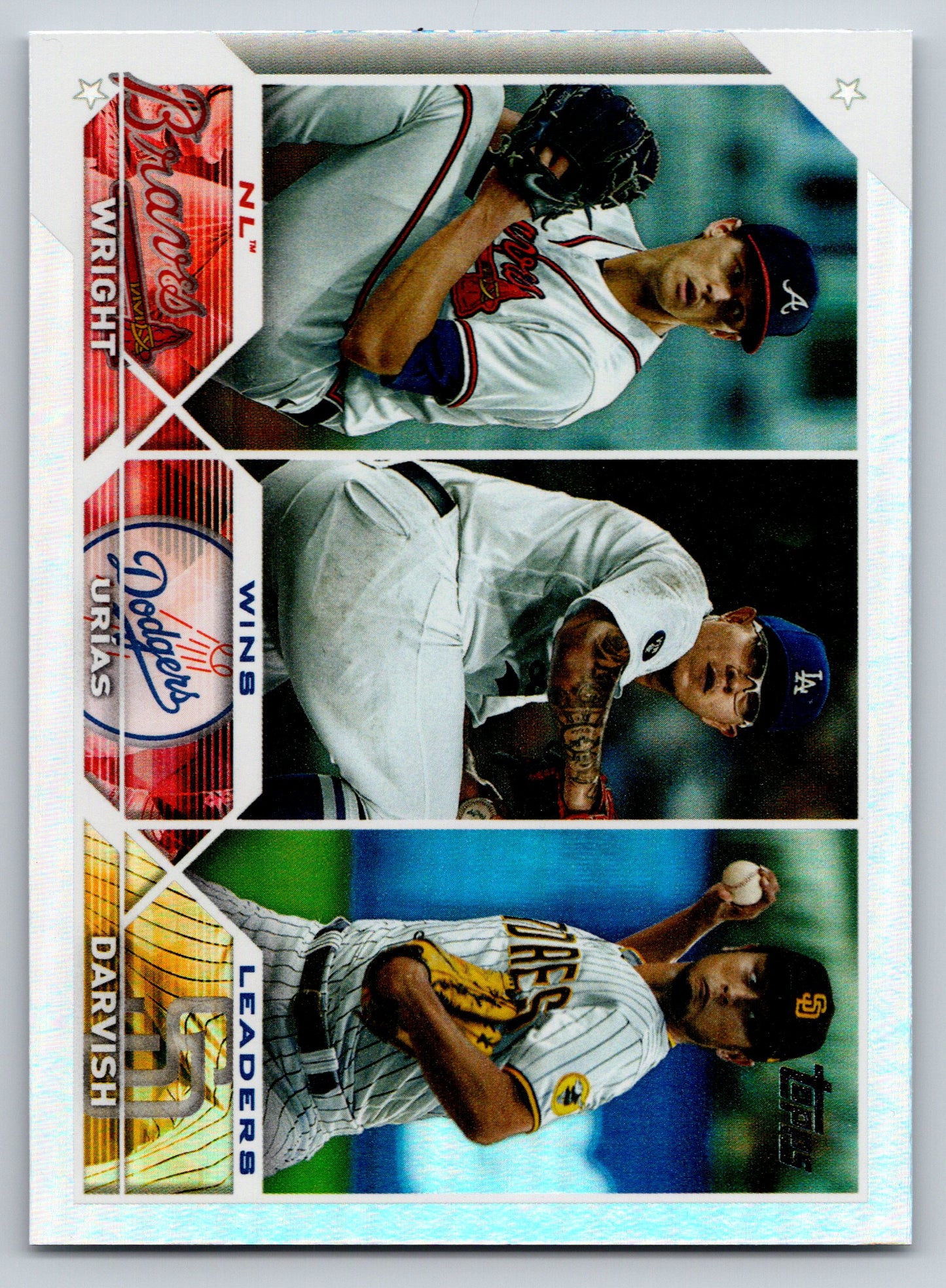 2023 Topps #284 NL Wins Leaders Rainbow Foil