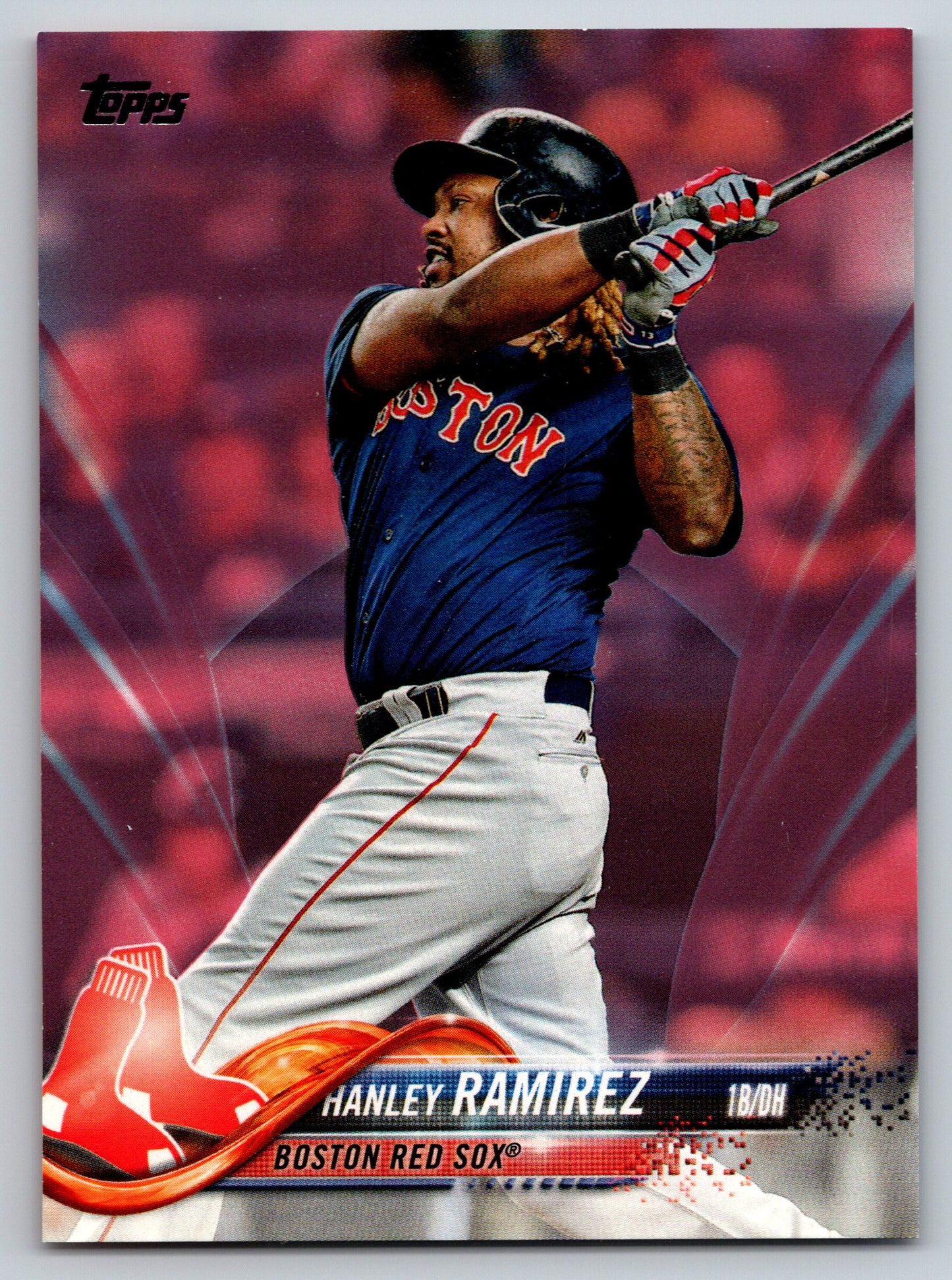 2018 Topps #457 Hanley Ramirez Mother's Day Pink #/50