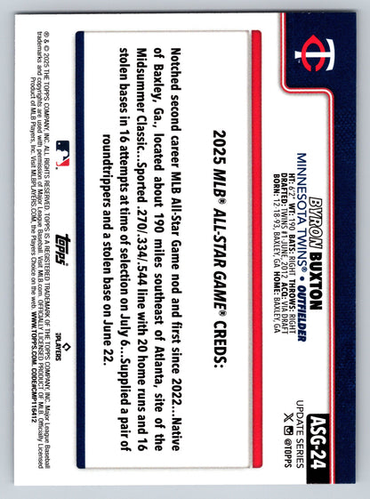 2025 Topps Update #ASG-24 Byron Buxton 2025 All-Star Game