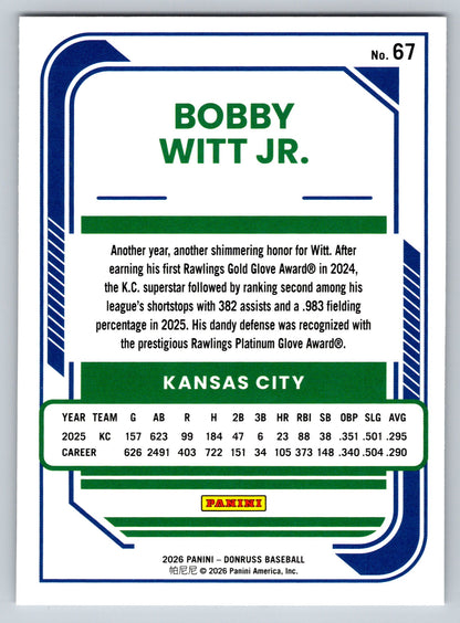 2026 Donruss #67 Bobby Witt Jr.