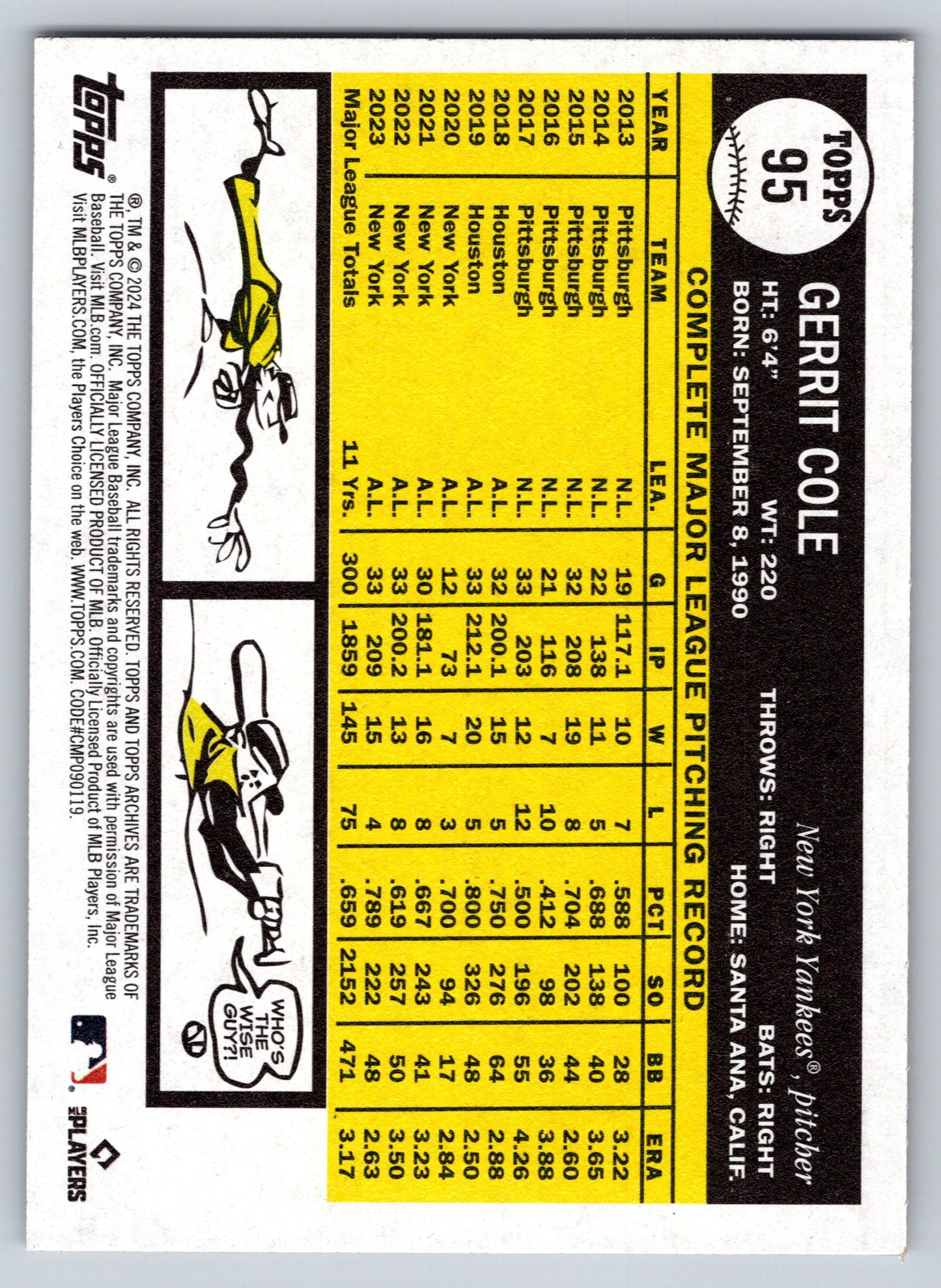 2024 Topps Archives #95 Gerrit Cole