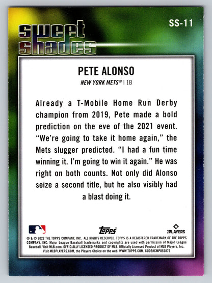 2022 Topps #SS-11 Pete Alonso Sweet Shades