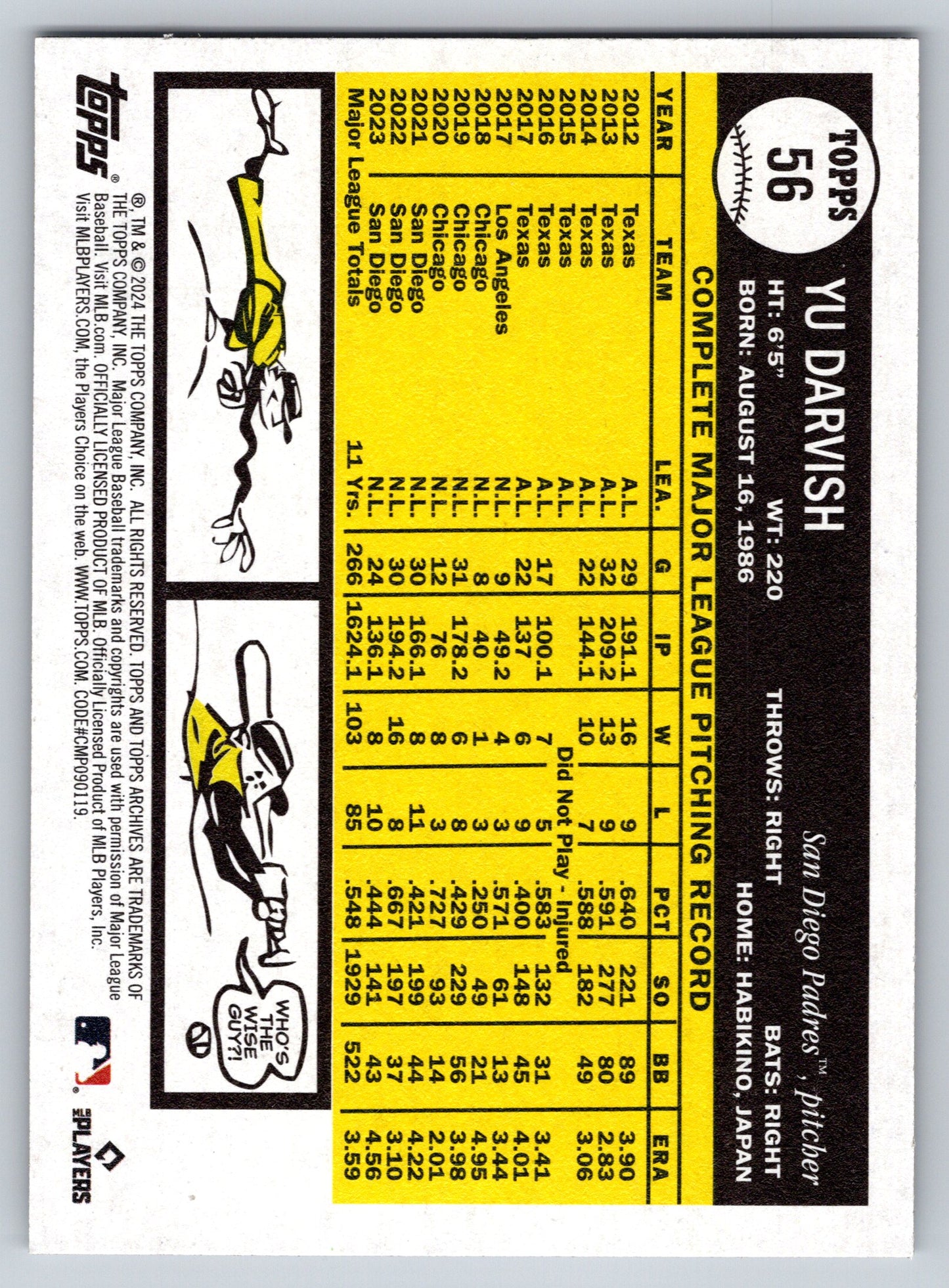 2024 Topps Archives #56 Yu Darvish