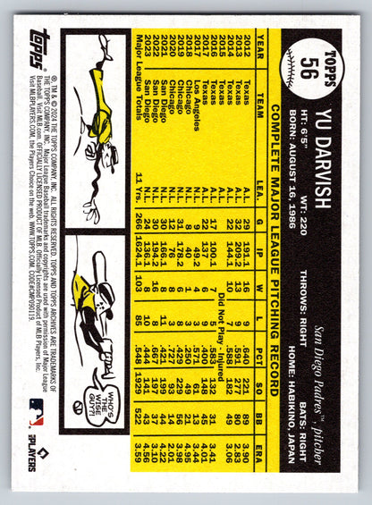2024 Topps Archives #56 Yu Darvish