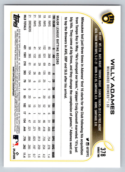 2022 Topps #378 Willy Adames