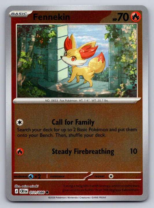 ME04: Chaos Rising #011/086 Fennekin reverse holo
