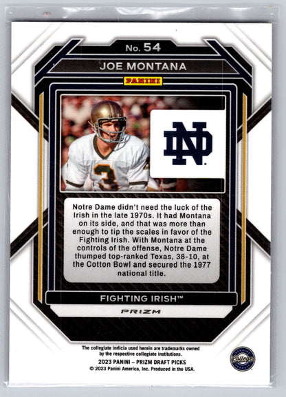 2023 Panini Prizm Draft Picks #54 Joe Montana Prizms Red Ice
