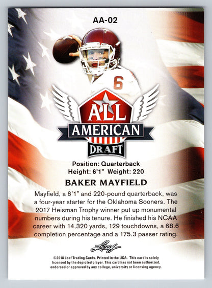 2018 Leaf Draft #AA-02 Baker Mayfield All American