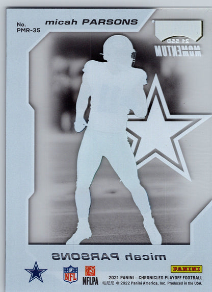 2021 Panini Chronicles #PMR-35 Micah Parsons Playoff Momentum Rookies