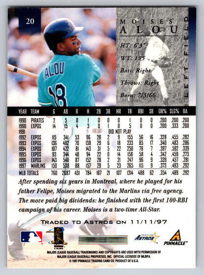 1998 Pinnacle #20 Moises Alou