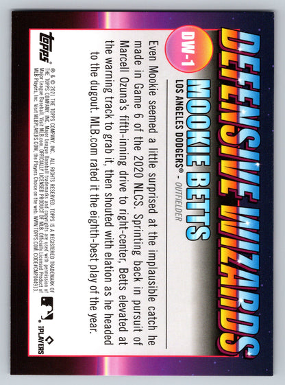 2021 Topps Big League #DW-1 Mookie Betts Defensive Wizards