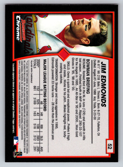 2001 Bowman Chrome #52 Jim Edmonds