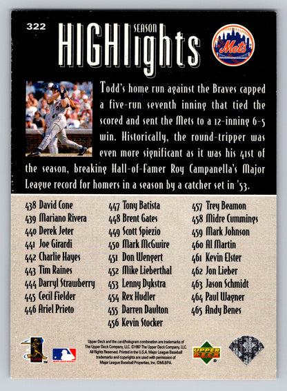 1997 Upper Deck #322 Todd Hundley