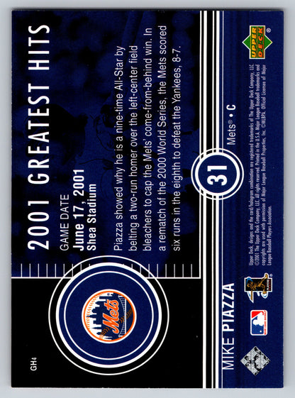 2002 Upper Deck #GH4 Mike Piazza 2001 Greatest Hits