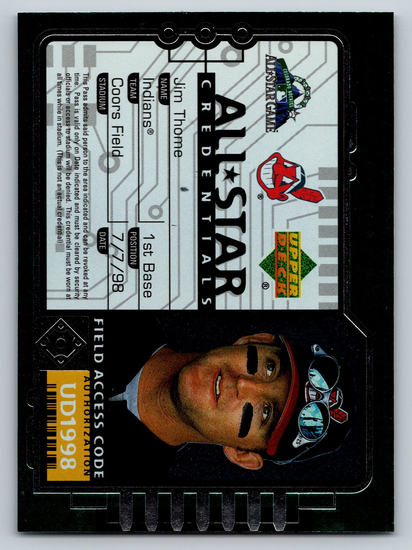 1998 Upper Deck #AS23 Jim Thome All-Star Credentials