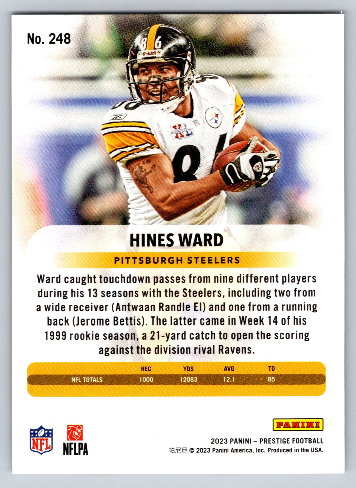 2023 Panini Prestige #248 Hines Ward Xtra Points Diamond