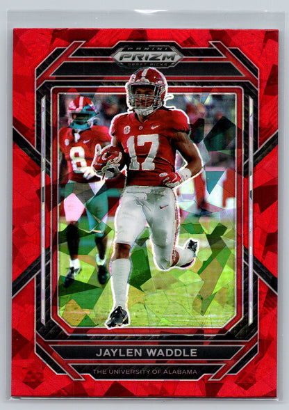 2023 Panini Prizm Draft Picks #49 Jaylen Waddle Prizms Red Ice