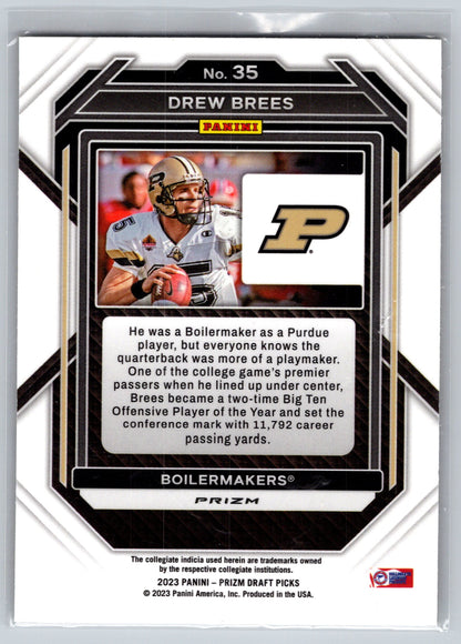 2023 Panini Prizm Draft Picks #35 Drew Brees Prizms Gold Ice