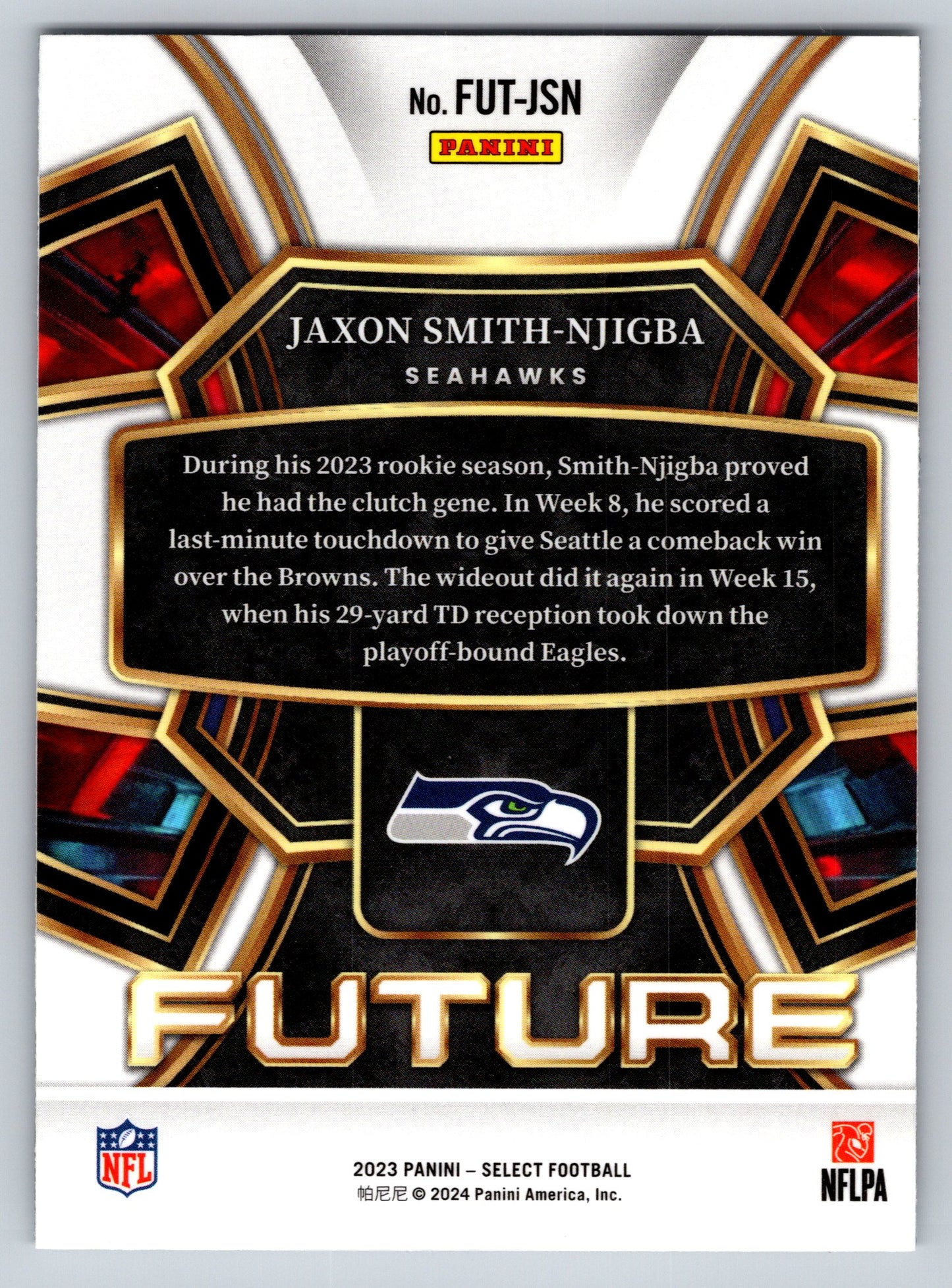 2023 Panini Select #FUT-JSN Jaxon Smith-Njigba Future