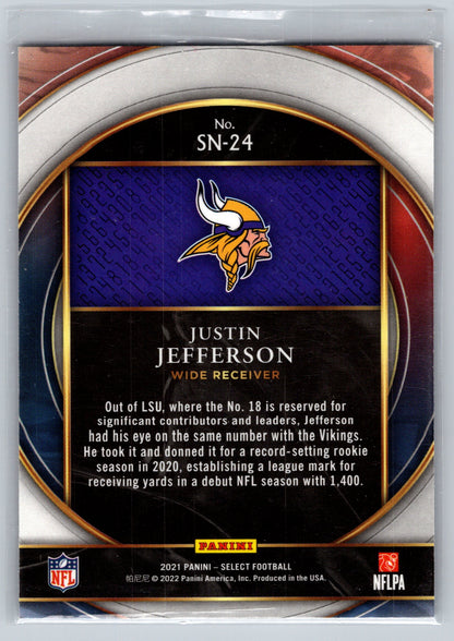 2021 Panini Select #SN-24 Justin Jefferson Select Numbers