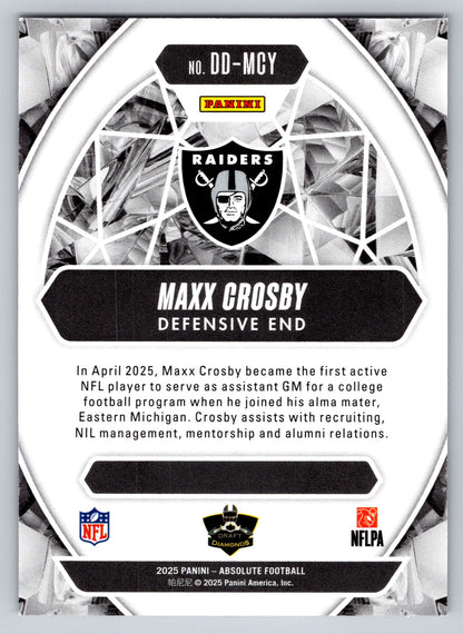 2025 Panini Absolute #DD-MCY Maxx Crosby Draft Diamonds