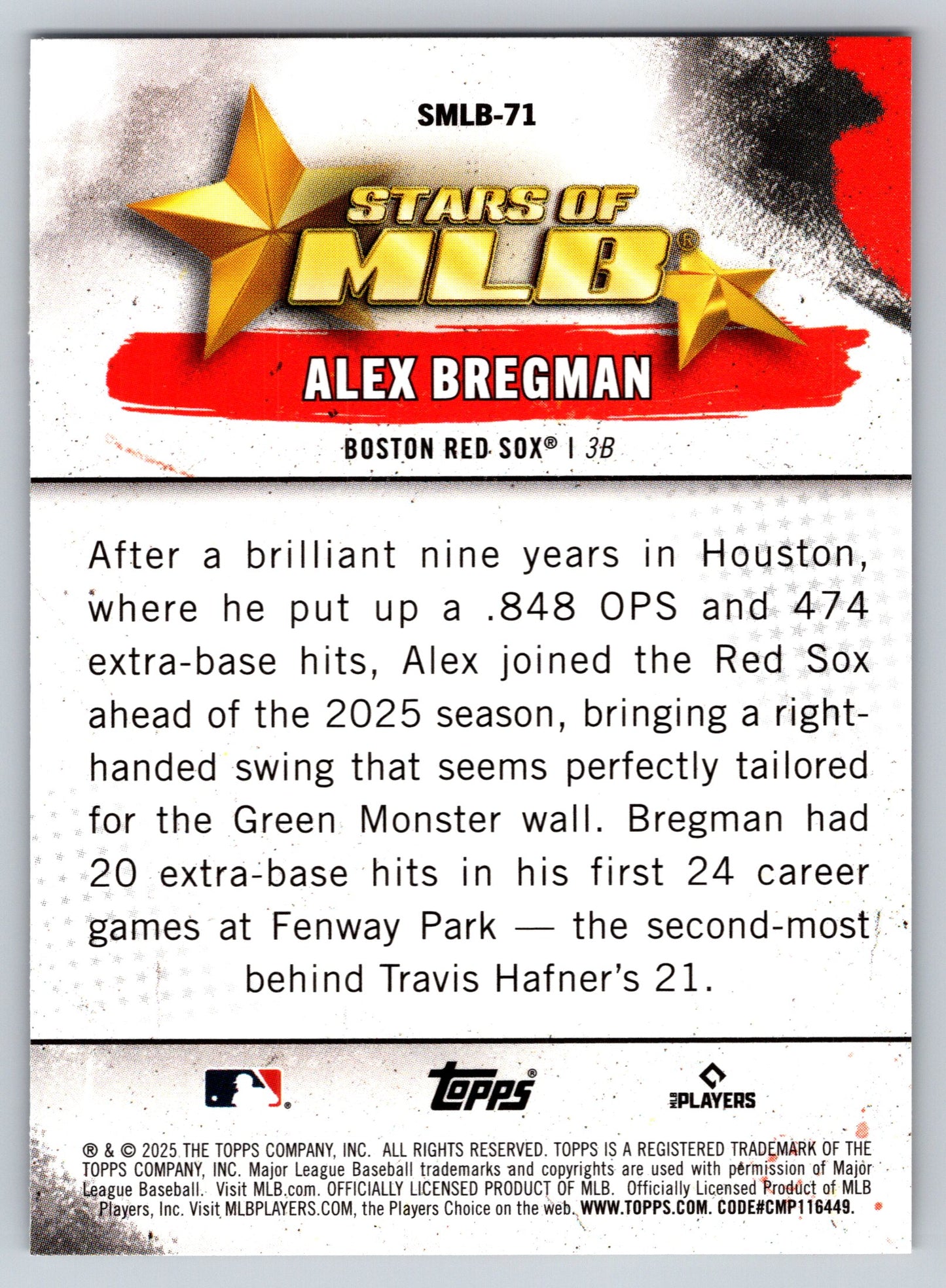 2025 Topps Update #SMLB-71 Alex Bregman Stars of MLB