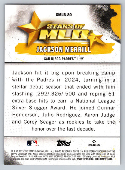 2025 Topps Update #SMLB-80 Jackson Merrill Stars of MLB