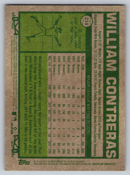 2026 Topps Heritage #214 William Contreras Dark Green