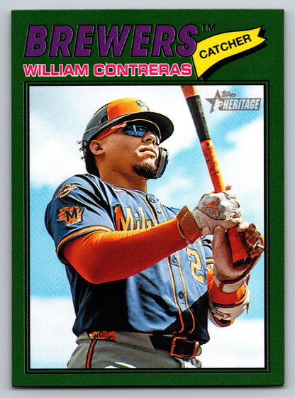 2026 Topps Heritage #214 William Contreras Dark Green