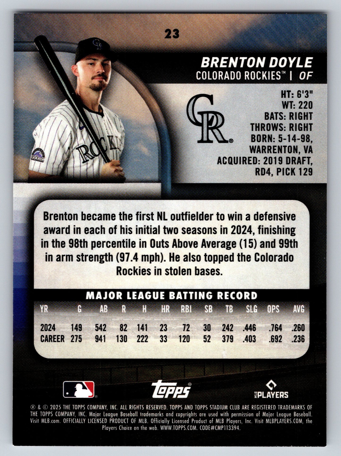 2025 Stadium Club #23 Brenton Doyle Sepia