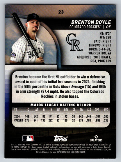 2025 Stadium Club #23 Brenton Doyle Sepia