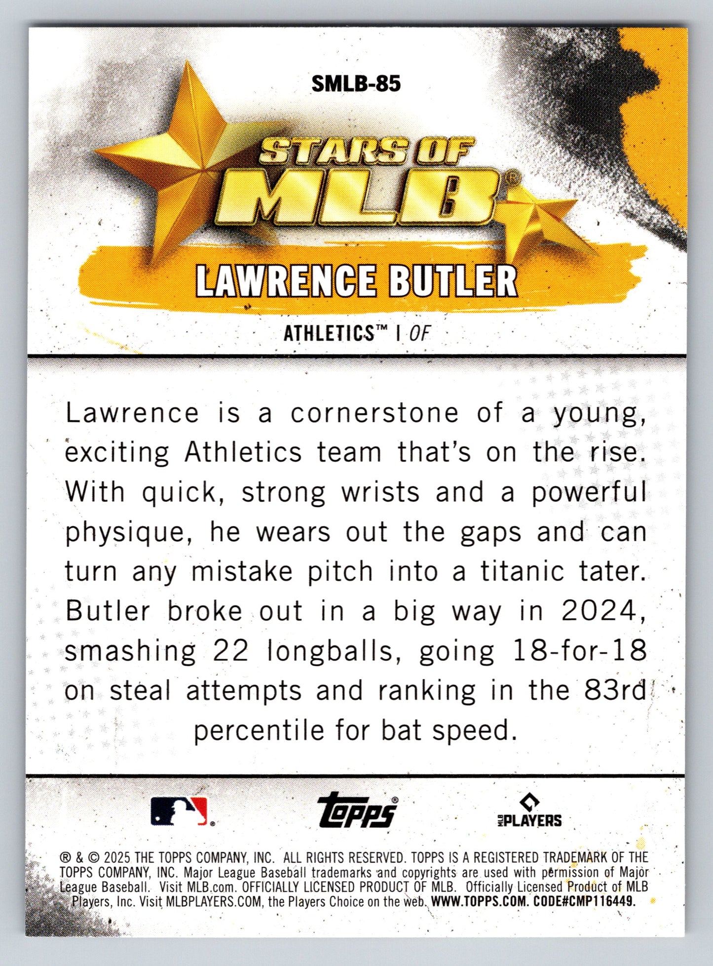 2025 Topps Update #SMLB-85 Lawrence Butler Stars of MLB