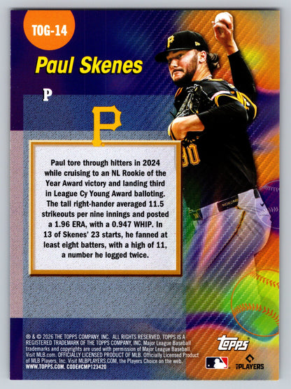 2026 Topps #TOG-14 Paul Skenes Titans of the Game