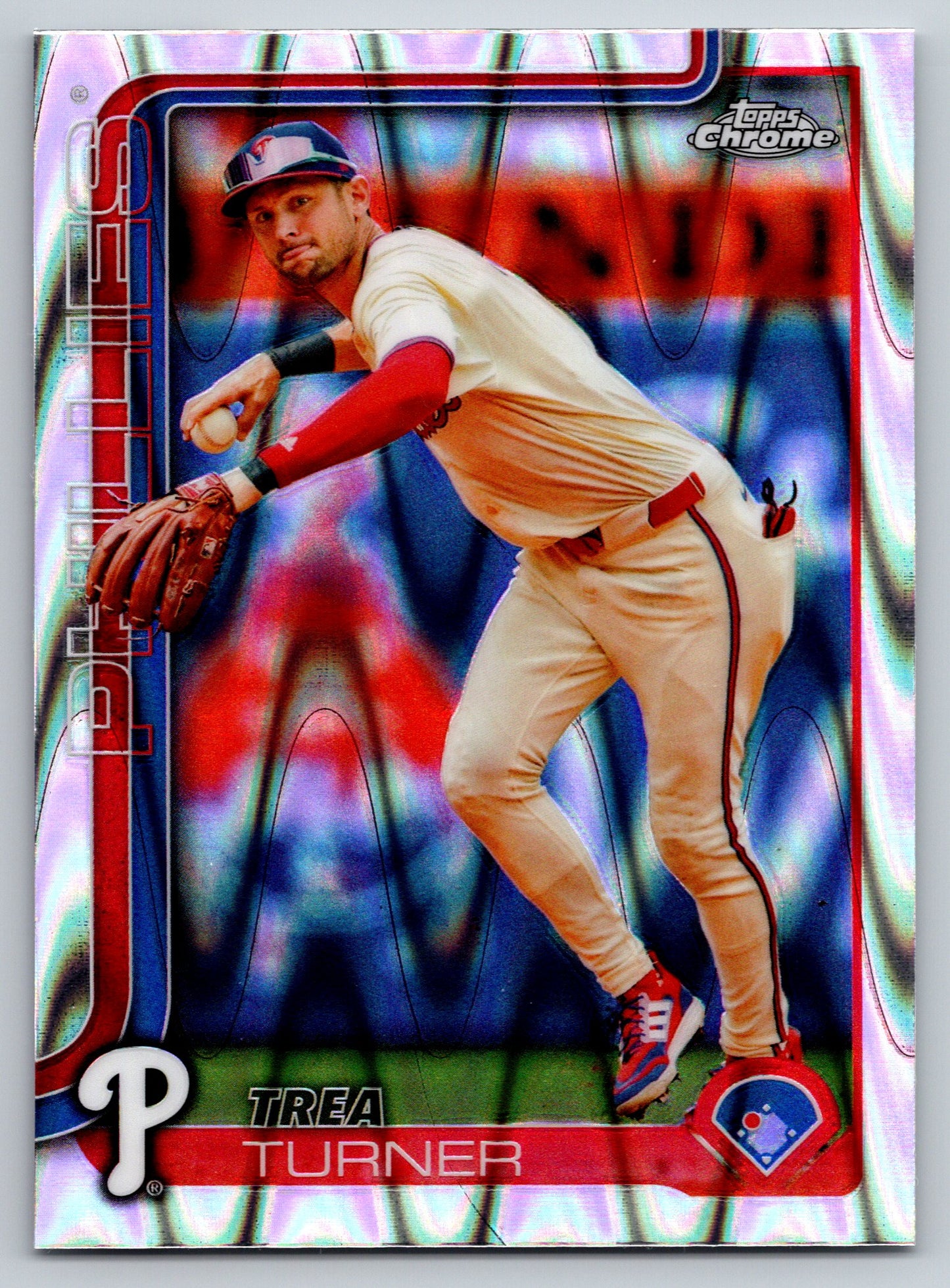 2025 Topps Chrome #208 Trea Turner RayWave Refractors